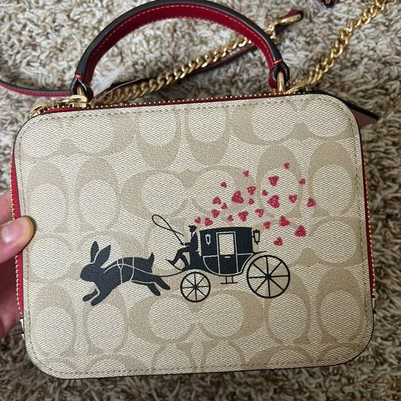 Coach Lunar Year Box Crossbody Signature Canvas Rabbit & Carriage - Picture 4 of 8